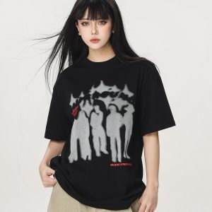 Trendy American Style Loose Short Sleeve T-Shirt for Men and Women - Summer Half Sleeve Design, Perfect for Casual Looks