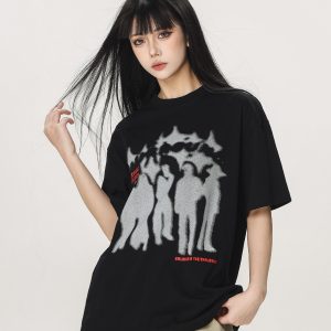 Trendy American Style Loose Short Sleeve T-Shirt for Men and Women - Summer Half Sleeve Design, Perfect for Casual Looks