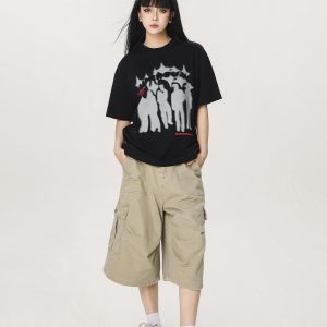 Trendy American Style Loose Short Sleeve T-Shirt for Men and Women - Summer Half Sleeve Design, Perfect for Casual Looks