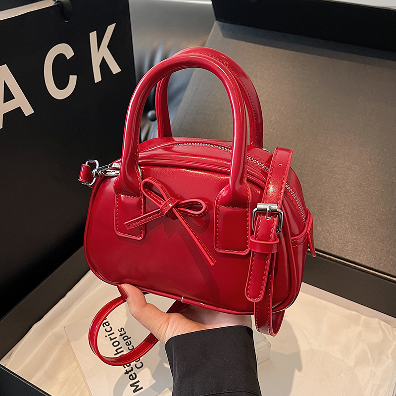 Trendy Bowknot Steamed Bun Handbag for Women - Versatile Small Tote & Shoulder Crossbody Bag for 2025 Fashion