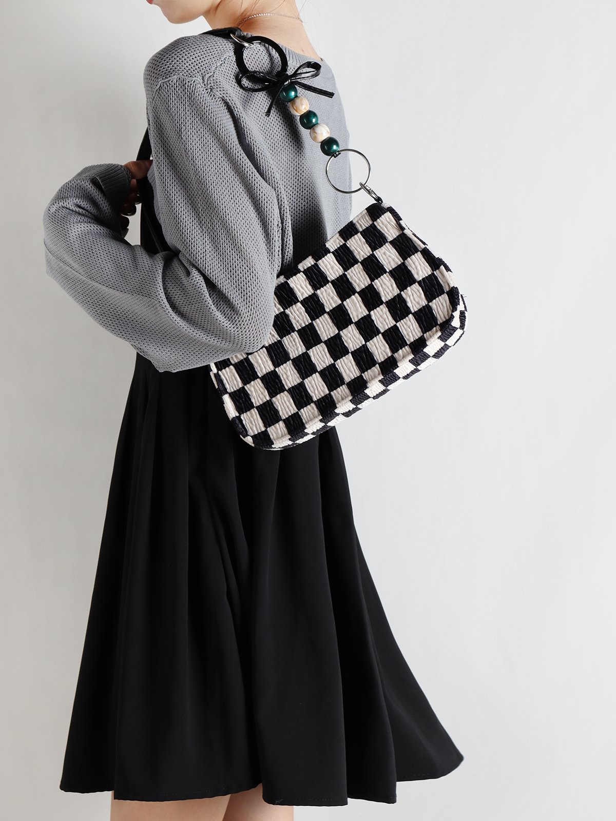 Trendy Checkered Underarm Bag for Women - Versatile Minimalist Crossbody Shoulder Bag for Spring and Summer Fashion Trendy Checkered Underarm Bag for Women - Versatile Minimalist Crossbody Shoulder Bag for Spring and Summer Fashion