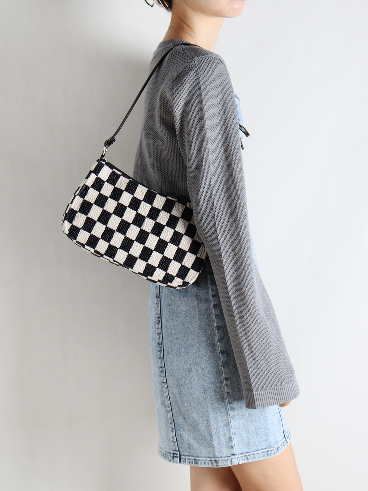 Trendy Checkered Underarm Bag for Women - Versatile Minimalist Crossbody Shoulder Bag for Spring and Summer Fashion Trendy Checkered Underarm Bag for Women - Versatile Minimalist Crossbody Shoulder Bag for Spring and Summer Fashion