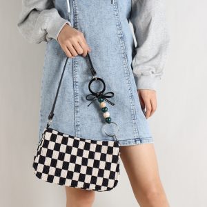 Trendy Checkered Underarm Bag for Women - Versatile Minimalist Crossbody Shoulder Bag for Spring and Summer Fashion
