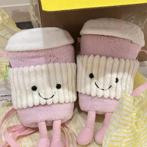 Trendy Cute Cartoon Plush Crossbody Bag - Fun Doll Handheld Toy Cup Sleeve for Milk Tea - 2025 Fashion Accessory