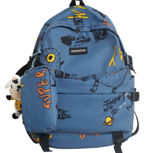 Trendy Graffiti Unisex Backpack - Large Capacity Sports Bag for Students - Fashionable Double Shoulder Bag