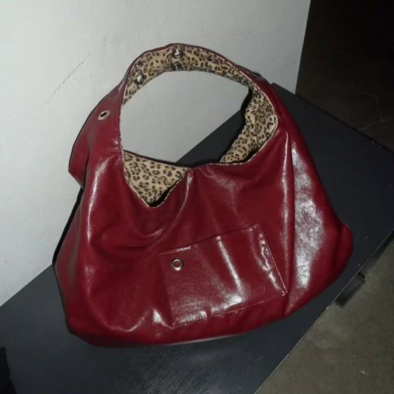 Trendy Leopard Print Large Capacity Tote Bag for Women, Soft Leather Underarm Commuter Shoulder Handbag, 2025 Fashion Essential