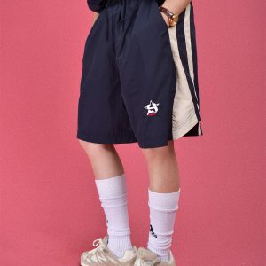 Trendy Military Style Windbreaker Sports Suit for Couples - Retro Casual Two-Piece Set for Summer Fashion