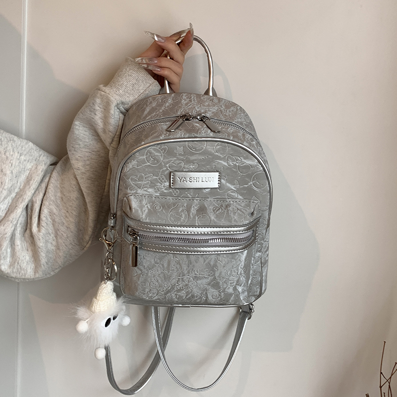 Trendy Mini Embossed Backpack for Women, Versatile Dual Shoulder Bag, 2025 Korean Style Travel Essential Trendy Mini Embossed Backpack for Women, Versatile Dual Shoulder Bag, 2025 Korean Style Travel Essential