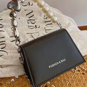 Trendy Mini Pearl Chain Crossbody Bag for Women - Stylish Versatile 2025 Summer Shoulder Small Square Bag