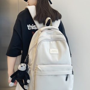Trendy Minimalist Women's Backpack for School - Mid-High Capacity, Dirt-Resistant, Double Shoulder Design