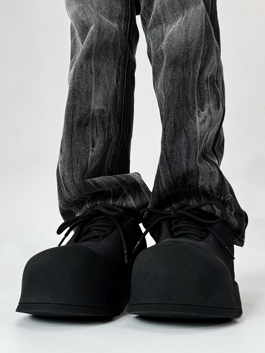 Trendy Oversized Black Sneakers for Men & Women, High Street Warrior Mickey Thick-Soled Height-Increasing Shoes Trendy Oversized Black Sneakers for Men & Women, High Street Warrior Mickey Thick-Soled Height-Increasing Shoes