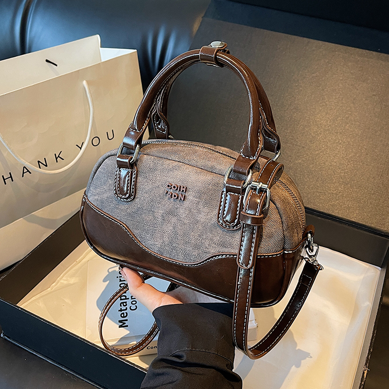 Trendy Patchwork Design Handheld Pillow Bag for Women - Retro Small Handbag, 2025 Fashion Crossbody Style