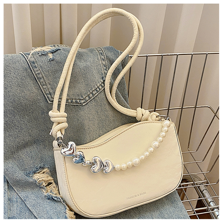 Trendy Pearl Chain Crossbody Bag for Women - 2025 Spring/Summer Niche Small Shoulder and Underarm Bag