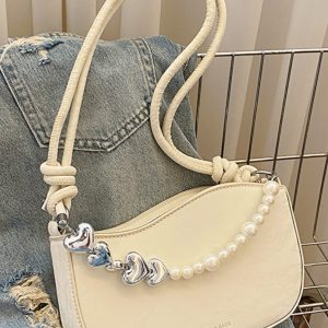Trendy Pearl Chain Crossbody Bag for Women - 2025 Spring/Summer Niche Small Shoulder and Underarm Bag
