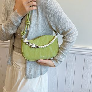 Trendy Pearl Chain Crossbody Bag for Women - 2025 Spring/Summer Niche Small Shoulder and Underarm Bag