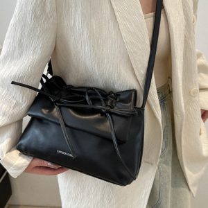 Trendy Pink Bow Shoulder Crossbody Bag for Women, Large Capacity Commuter Tote, 2025 Fashion Must-Have