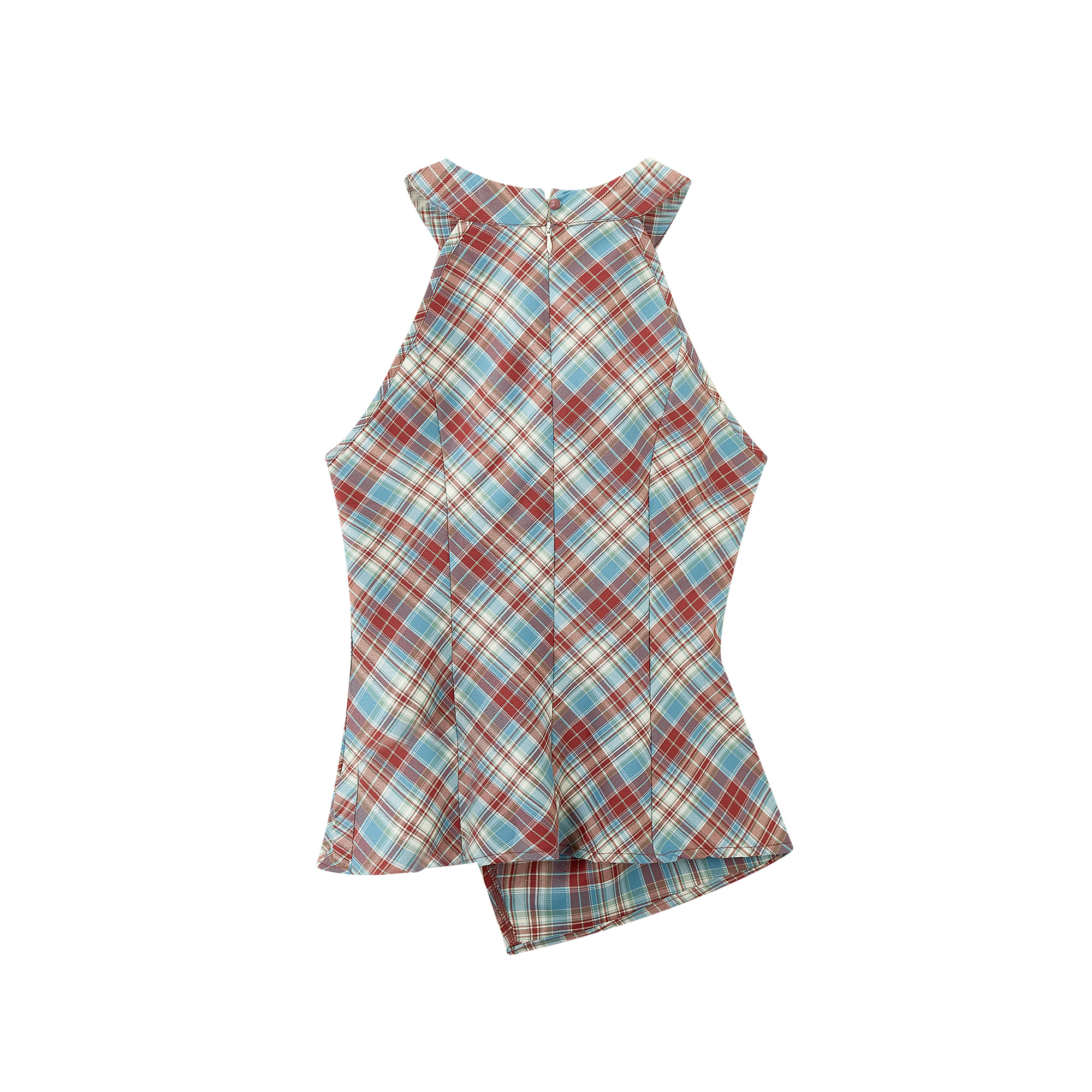 Trendy Plaid Irregular Summer Tank Top for Women - Vacation Style Fashion 2025