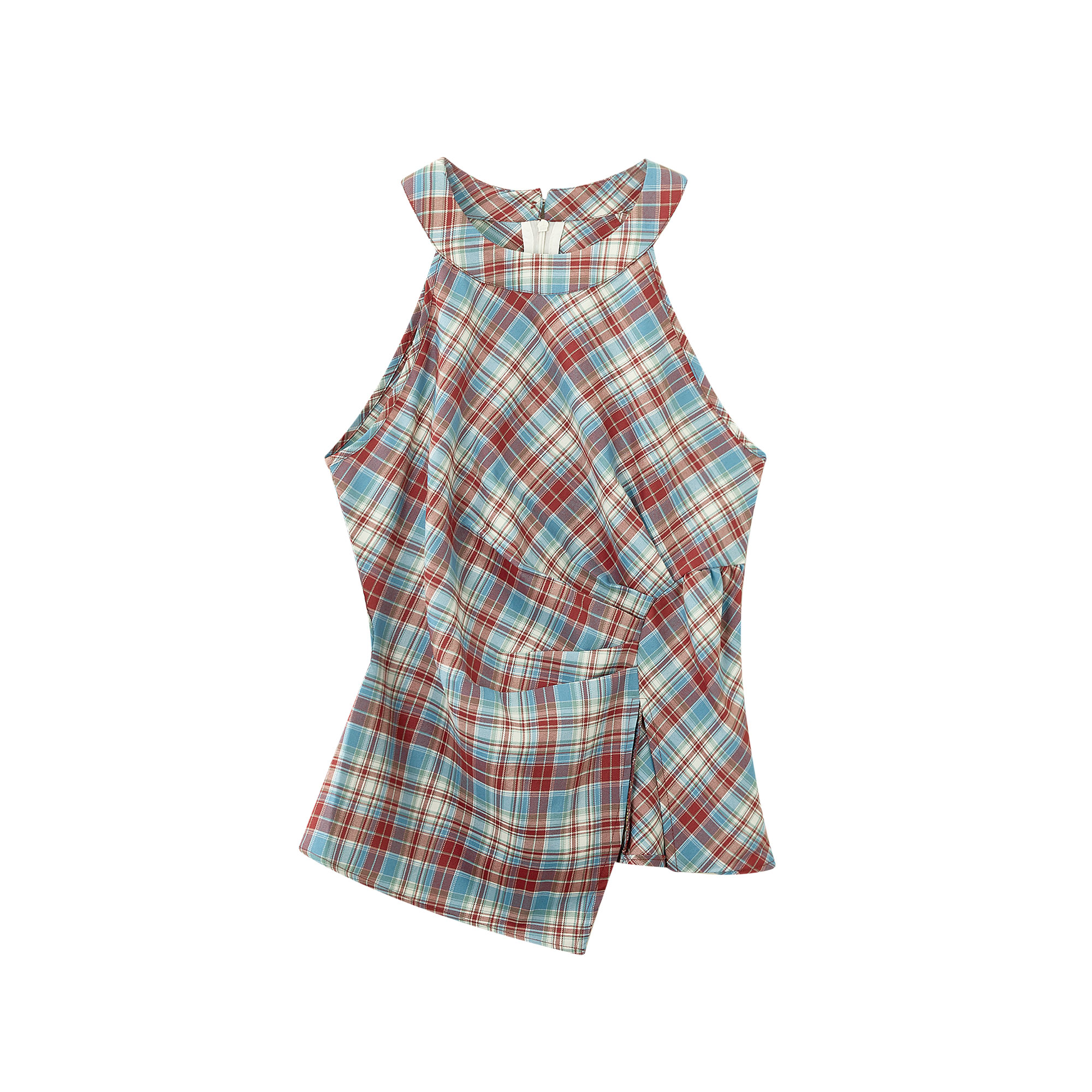 Trendy Plaid Irregular Summer Tank Top for Women - Vacation Style Fashion 2025