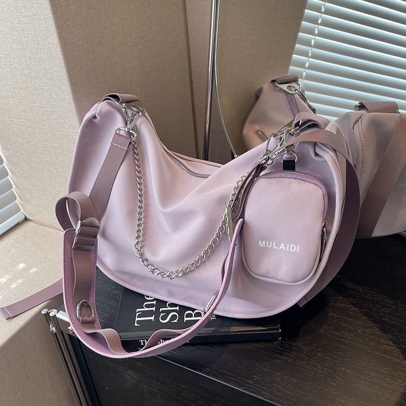 Trendy Purple Women's Large Capacity Crossbody Bag - Versatile Sports Casual Underarm Dumpling Style for 2025 Fashion