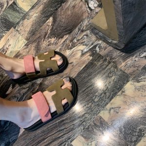 Trendy Sheepskin One-Strap Sandals for Women - Casual Thick Sole Slippers with Velcro Closure, Stylish Footwear for Everyday Wear