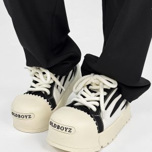 Trendy Thick-Soled Open-Mouth Mickey Board Shoes for Couples - Height-Increasing Sports Sneakers for Men and Women