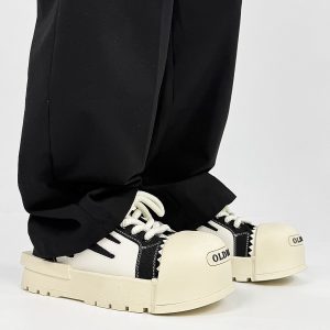 Trendy Thick-Soled Open-Mouth Mickey Board Shoes for Couples - Height-Increasing Sports Sneakers for Men and Women