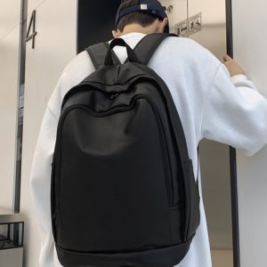 Trendy Water-Resistant Soft Leather Backpack for Men and Women - Large Capacity Minimalist College Campus Bag