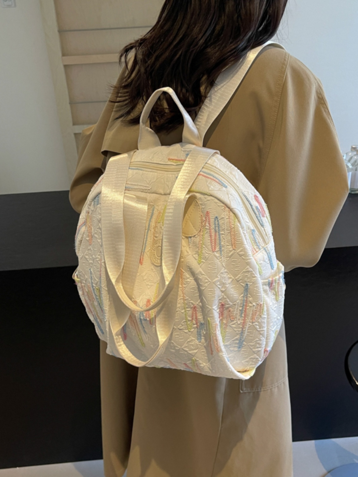 Trendy Women's Canvas Backpack - Versatile Lightweight Tote Bag with Large Capacity for Students and Everyday Use Trendy Women's Canvas Backpack - Versatile Lightweight Tote Bag with Large Capacity for Students and Everyday Use