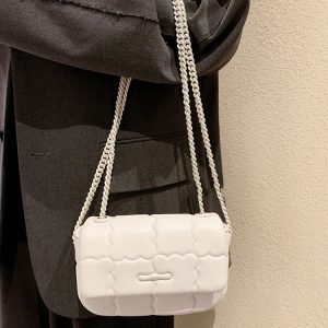 Trendy Women's Cookie Pattern Shoulder Bag - Glossy Versatile Chain Crossbody Bag for 2023 Fashionistas