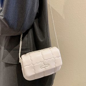 Trendy Women's Cookie Pattern Shoulder Bag - Glossy Versatile Chain Crossbody Bag for 2023 Fashionistas