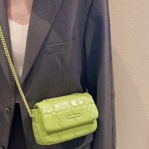 Trendy Women's Cookie Pattern Shoulder Bag - Glossy Versatile Chain Crossbody Bag for 2023 Fashionistas