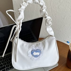 Trendy Women's Crescent Bag 2025, Unique Wrinkled Drawstring Tote, Fashionable Shoulder Underarm Bag