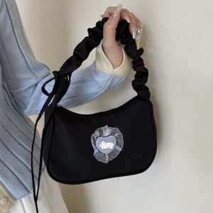 Trendy Women's Crescent Bag 2025, Unique Wrinkled Drawstring Tote, Fashionable Shoulder Underarm Bag