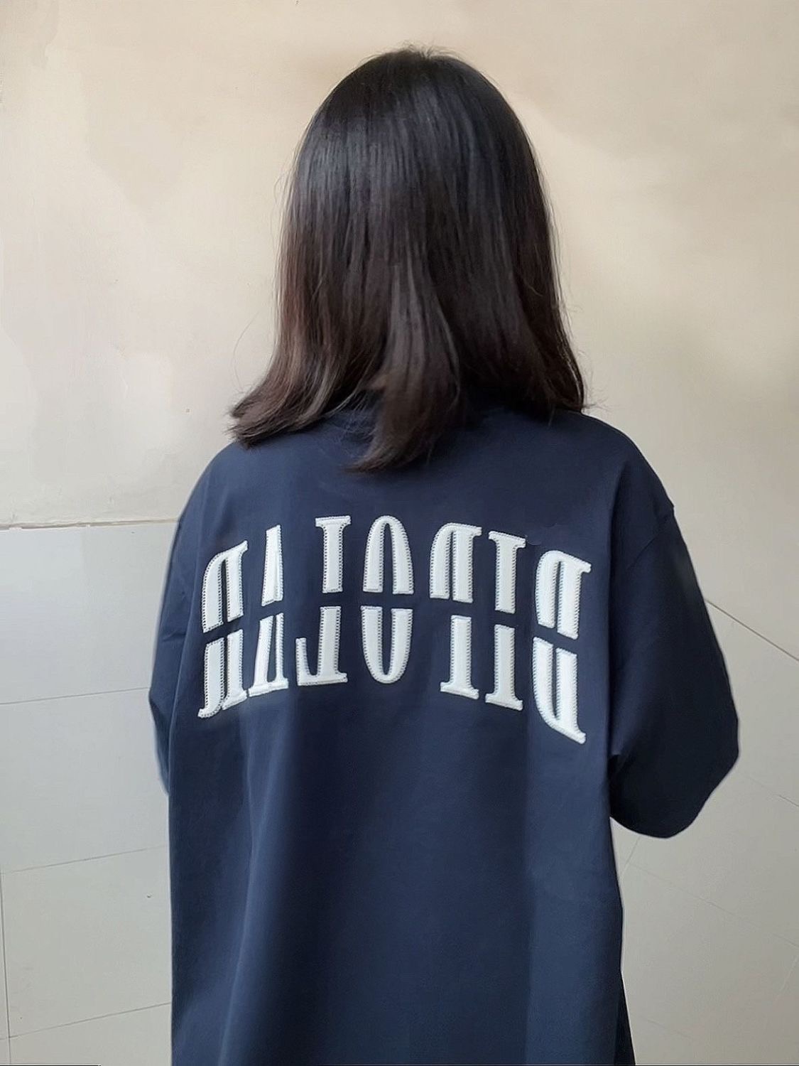 Trendy Women's High Street Embroidered Letter Short Sleeve T-Shirt in White and Gray - Heavyweight American Style Top Trendy Women's High Street Embroidered Letter Short Sleeve T-Shirt in White and Gray - Heavyweight American Style Top