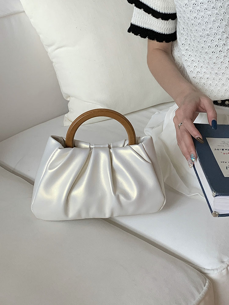 Trendy Women's Pearlescent Cloud Design Handbag with Wooden Handle, Small Crossbody Shoulder Bag for 2023 Fashion Trendy Women's Pearlescent Cloud Design Handbag with Wooden Handle, Small Crossbody Shoulder Bag for 2023 Fashion