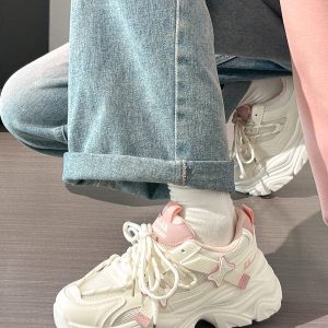 Trendy Women's Sports Shoes - Breathable Thick-Soled Mesh Dad Sneakers for Summer 2025, Soft-Bottom Casual Footwear