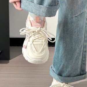 Trendy Women's Sports Shoes - Breathable Thick-Soled Mesh Dad Sneakers for Summer 2025, Soft-Bottom Casual Footwear