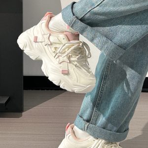 Trendy Women's Sports Shoes - Breathable Thick-Soled Mesh Dad Sneakers for Summer 2025, Soft-Bottom Casual Footwear