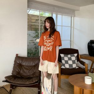 Two-Color Letter Embroidery Shorts for Women - Loose Slim Fit Summer Casual Pants 2025, Y2K Style