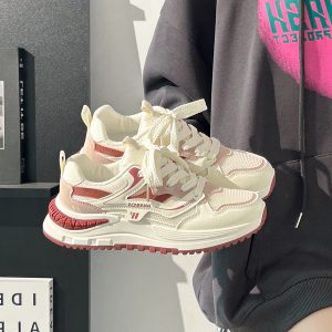 Ultra-Lightweight Mesh Casual Sports Shoes for Women - 2025 Soft Sole Macaroon Color Dad Sneakers