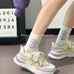 Ultra-Lightweight Mesh Casual Sports Shoes for Women - 2025 Soft Sole Macaroon Color Dad Sneakers