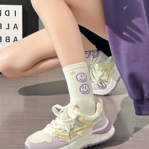 Ultra-Lightweight Mesh Casual Sports Shoes for Women - 2025 Soft Sole Macaroon Color Dad Sneakers