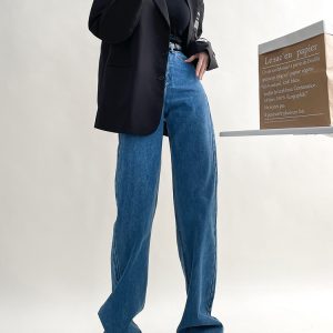 Ultra-Long High-Waisted Vintage Jeans for Women - Slim-Fit, Floor-Length, Lightweight Fabric, Perfect for 90s and Y2K Styles