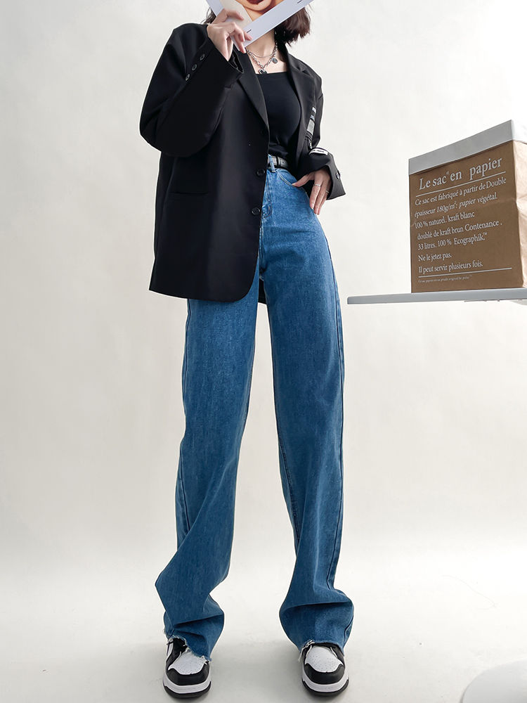 Ultra-Long High-Waisted Vintage Jeans for Women - Slim-Fit, Floor-Length, Lightweight Fabric, Perfect for 90s and Y2K Styles Ultra-Long High-Waisted Vintage Jeans for Women - Slim-Fit, Floor-Length, Lightweight Fabric, Perfect for 90s and Y2K Styles