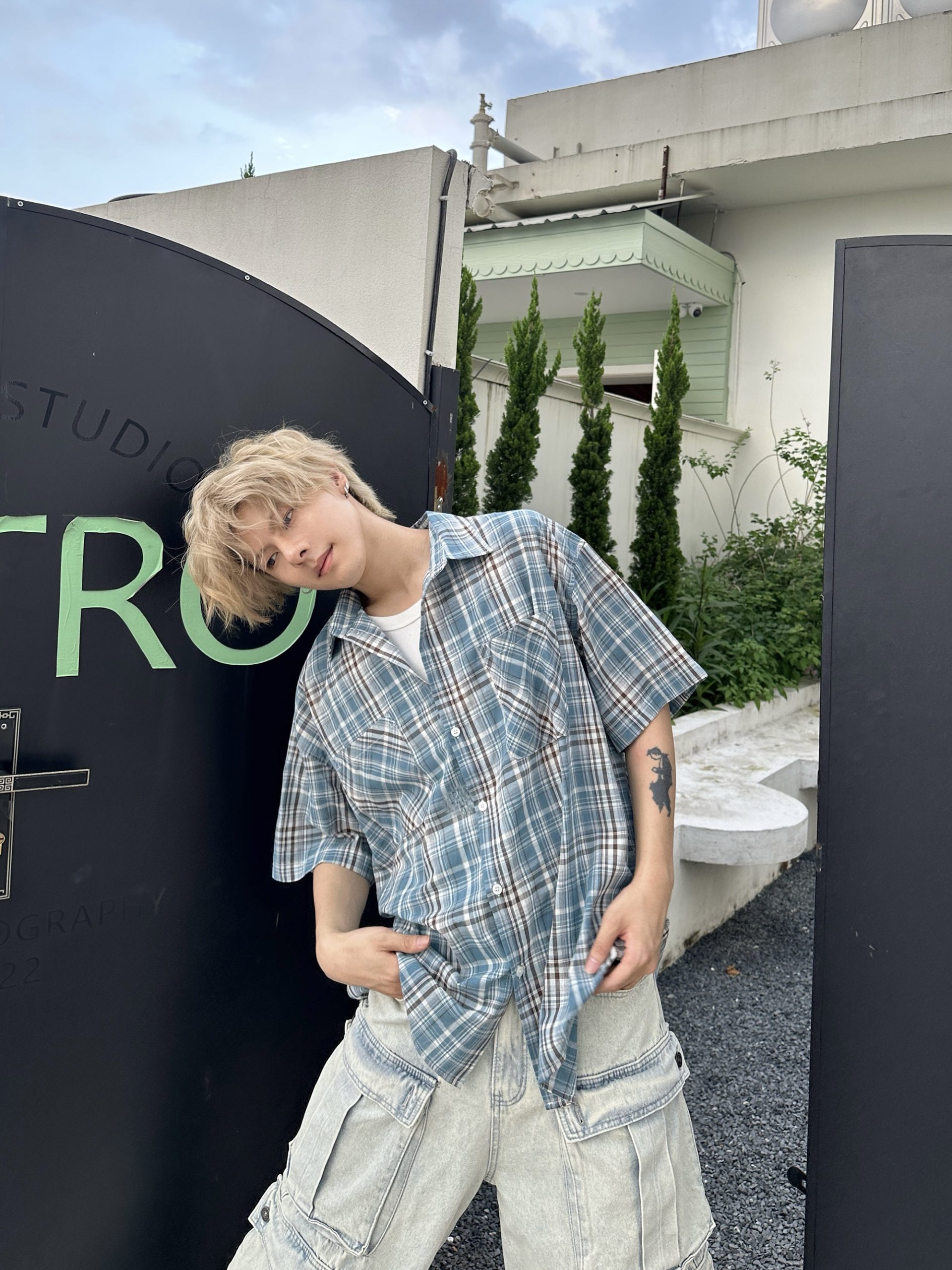 Unisex American Retro Brushed Plaid Short Sleeve T-Shirt - Casual Loose Fit Summer Shirt for Couples Unisex American Retro Brushed Plaid Short Sleeve T-Shirt - Casual Loose Fit Summer Shirt for Couples