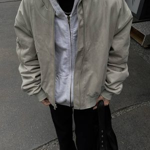 Unisex American Retro High Street Pilot Jacket, Loose Casual Baseball Workwear for Spring and Autumn Fashion