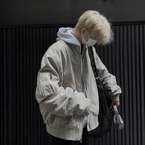 Unisex American Retro High Street Pilot Jacket, Loose Casual Baseball Workwear for Spring and Autumn Fashion