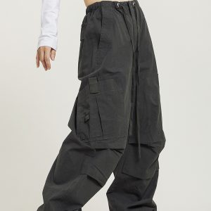 Unisex American-Style Wide-Leg Cargo Pants - Summer Lightweight Casual Loose Straight-Leg Hiking Trousers