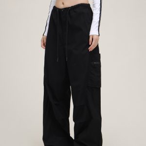 Unisex American Vintage Melange Work Pants with Zipper Pocket - Trendy Straight Loose Casual Style