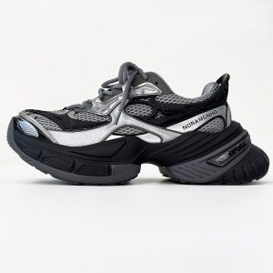 Unisex Black Scorpio Dad Shoes - Retro Thick-Soled Height-Increasing Sports Sneakers, Warrior Mecha Style, Trendy National Design